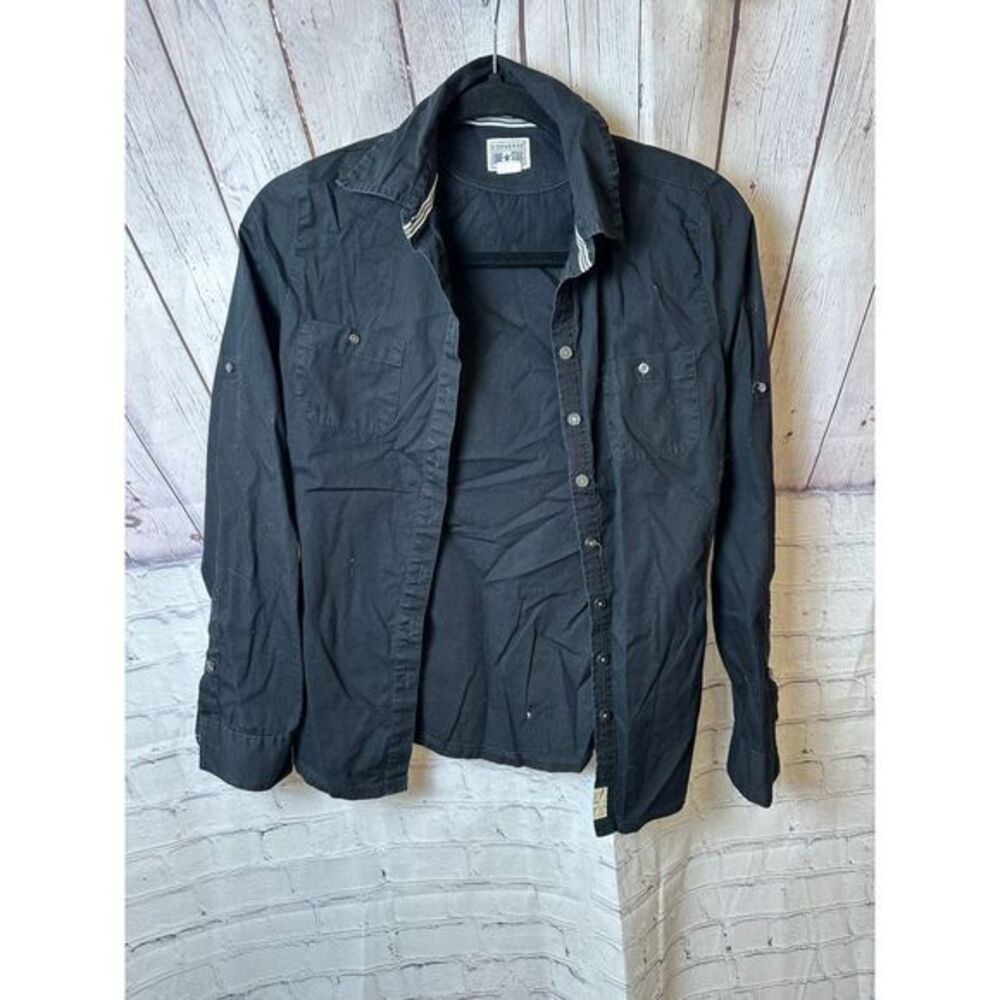 Converse Black Button-Down Long Sleeve Casual‎ Shirt XS
